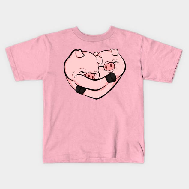 cute, funny and loving piggies Kids T-Shirt by the house of parodies